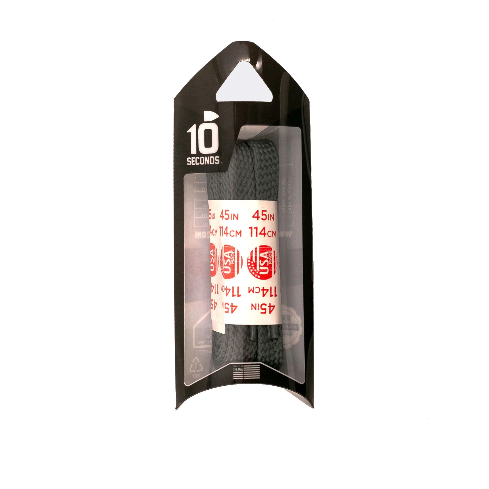 10 Seconds Athletic Flat Tubular Shoelace - Dark Grey