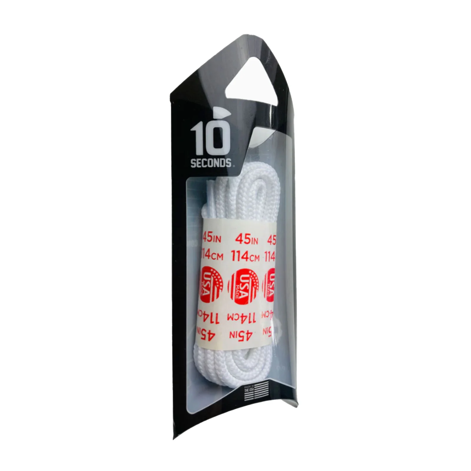 10 Seconds Athletic Round Shoelace - White