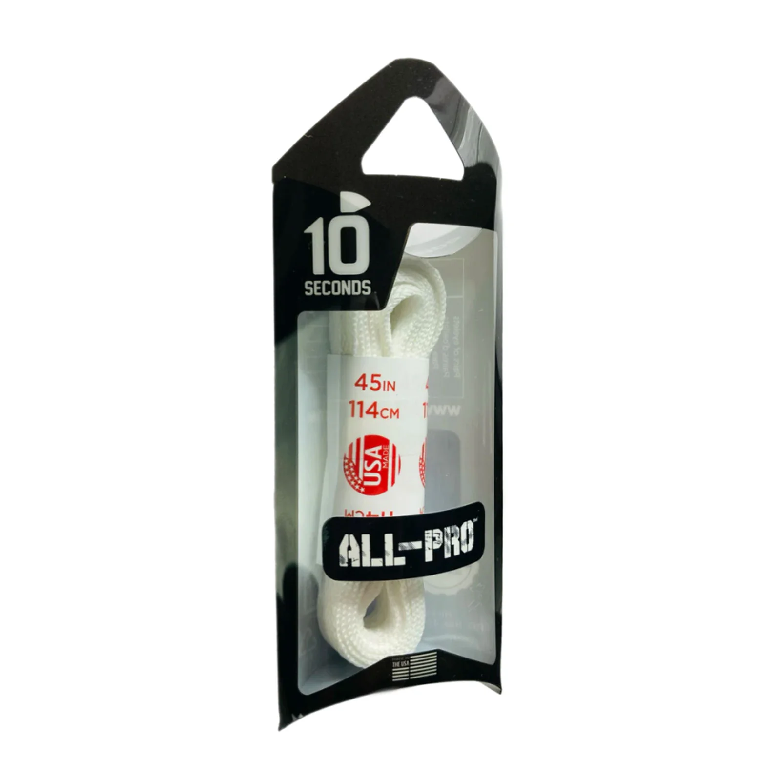 10 Seconds Narrow All-Pro Elite Shoelace - White