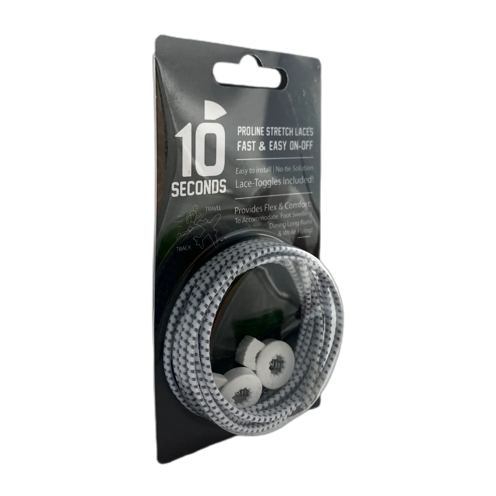 10 Seconds Reflexall Proline MultiSport Stretch Shoelace - White Reflective - Image 2