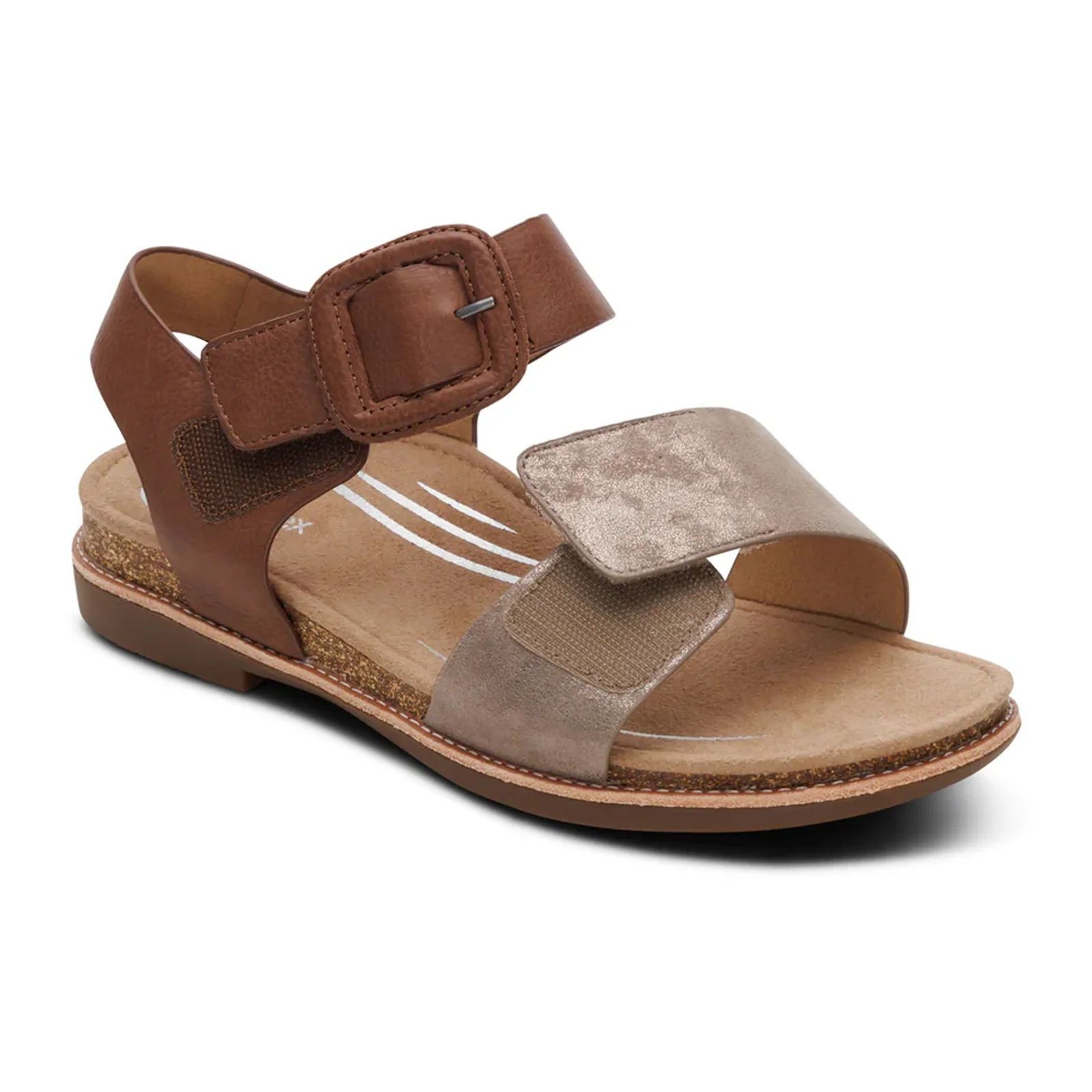Aetrex Claire Backstrap Sandal (Women) - Taupe Multi - Image 7