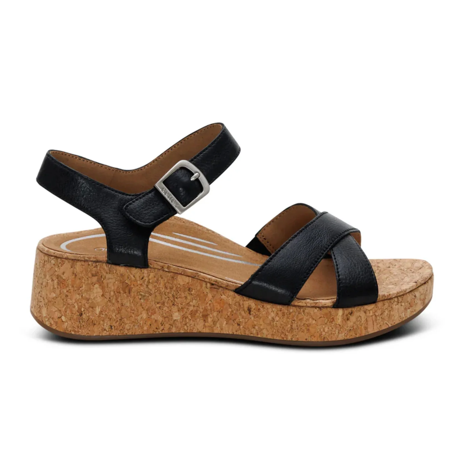 Aetrex Flora Wedge Sandal (Women) - Black
