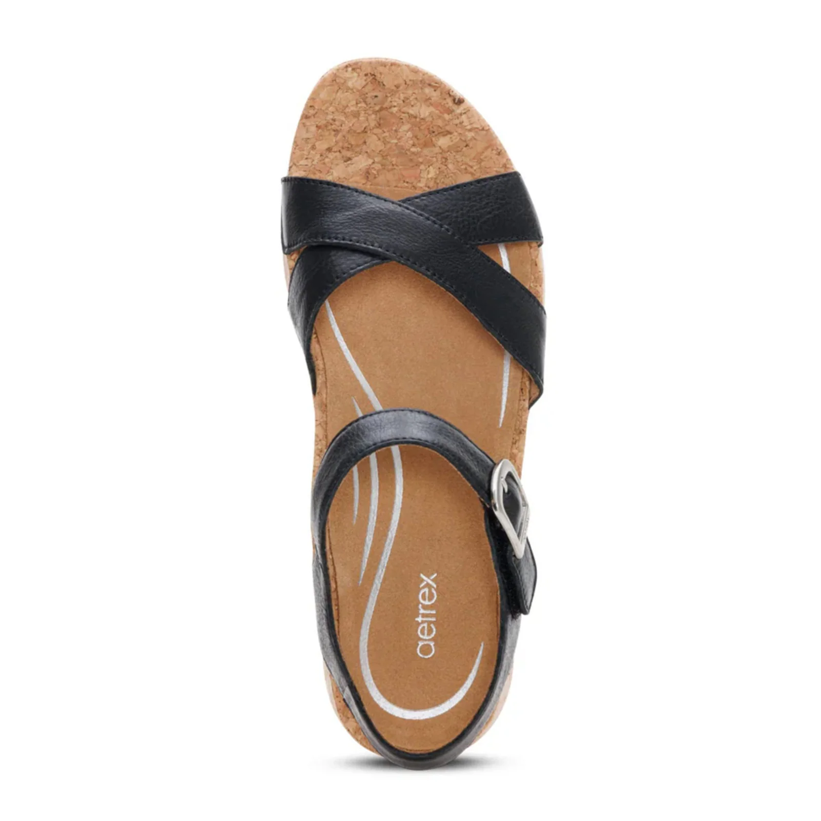 Aetrex Flora Wedge Sandal (Women) - Black - Image 5