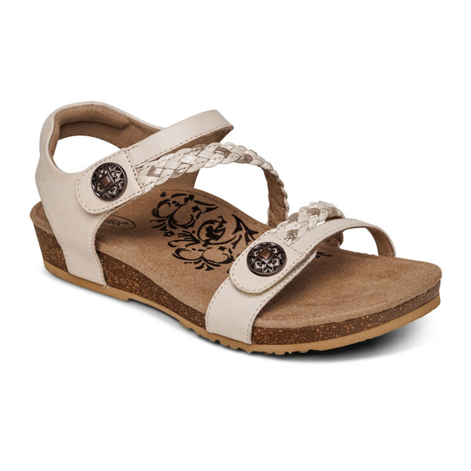 Aetrex Jillian Braided Backstrap Sandal (Women) - Ivory - Image 3