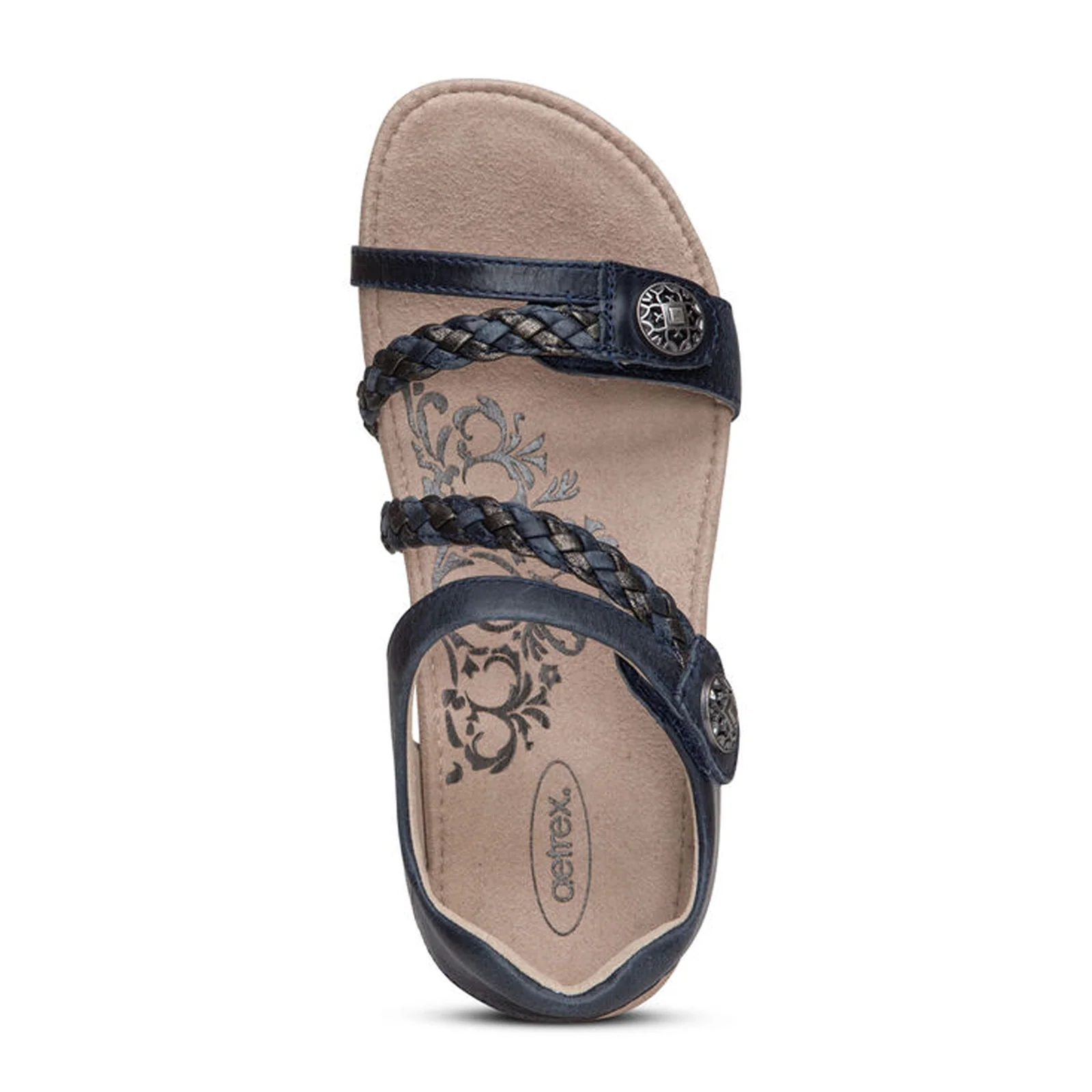 Aetrex Jillian Braided Backstrap Sandal (Women) - Navy - Image 4