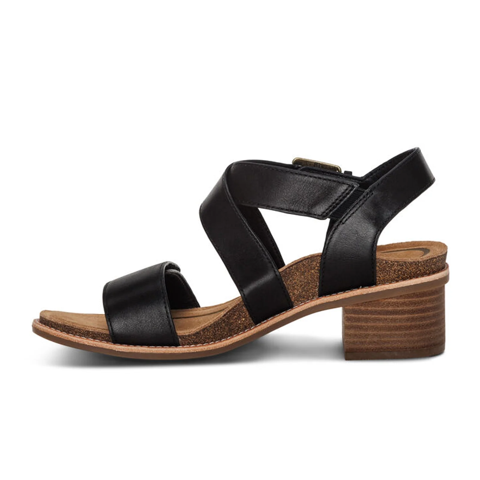 Aetrex Kristin Heeled Sandal (Women) - Black Leather - Image 2