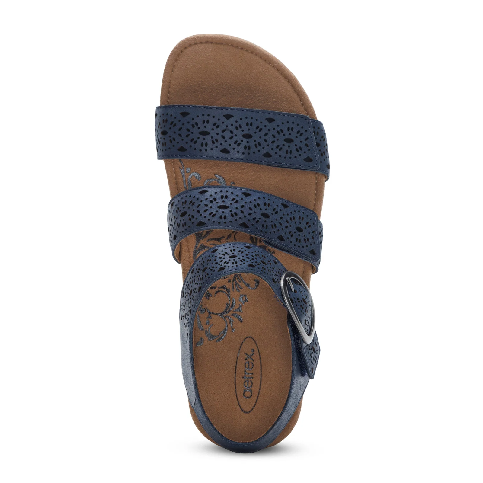Aetrex Lilly Backstrap Sandal (Women) - Navy Cutout - Image 4