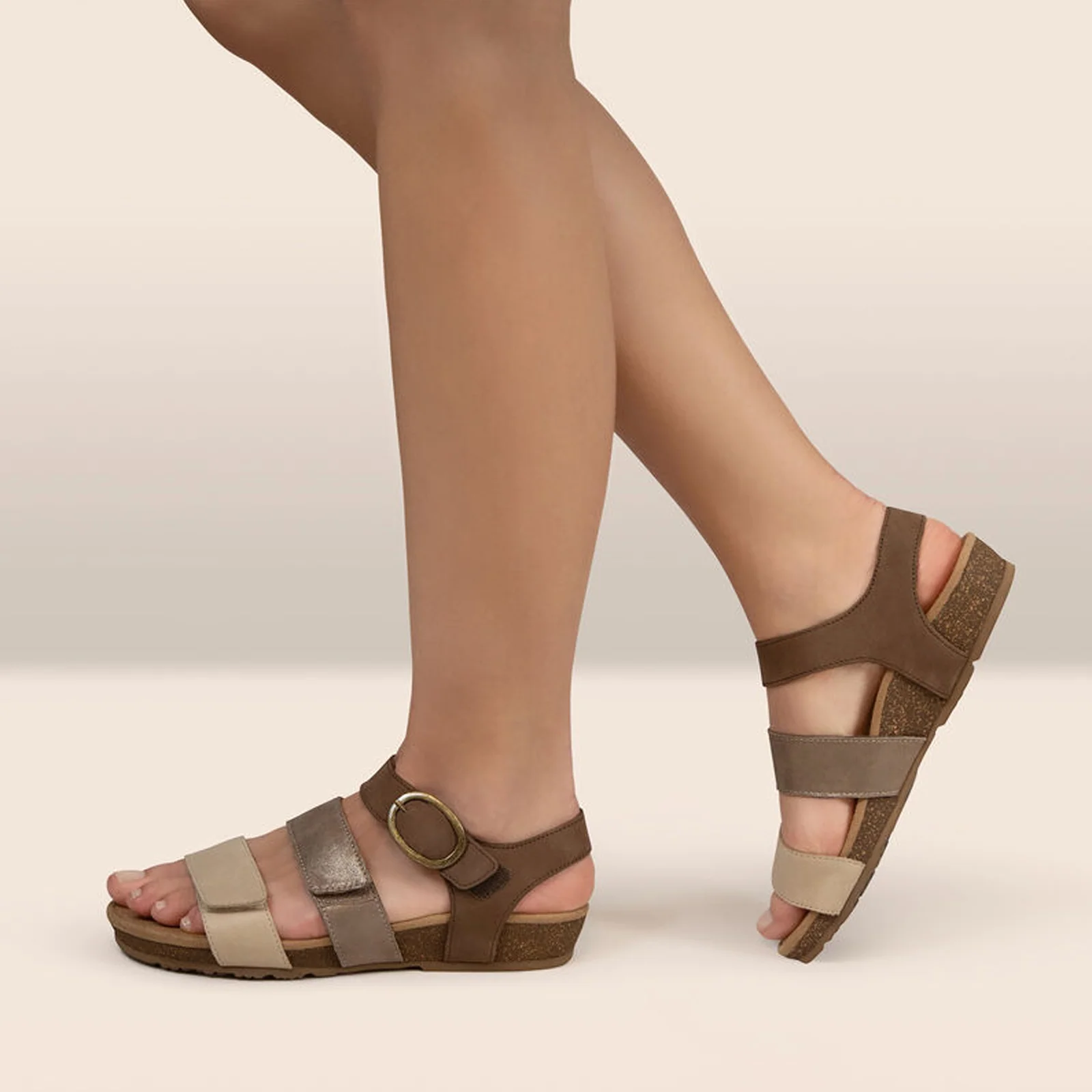 Aetrex Lilly Backstrap Sandal (Women) - Taupe - Image 8