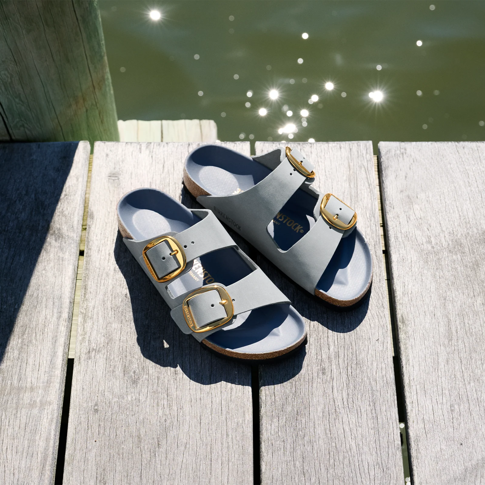 Birkenstock Arizona Big Buckle Narrow Slide Sandal (Women) - Basalt Gray Oiled Leather - Image 6