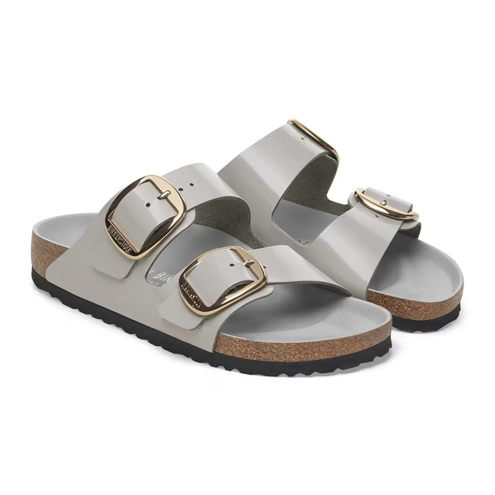 Birkenstock Arizona Big Buckle Narrow Slide Sandal (Women) - High Shine Stone Coin Leather - Image 4