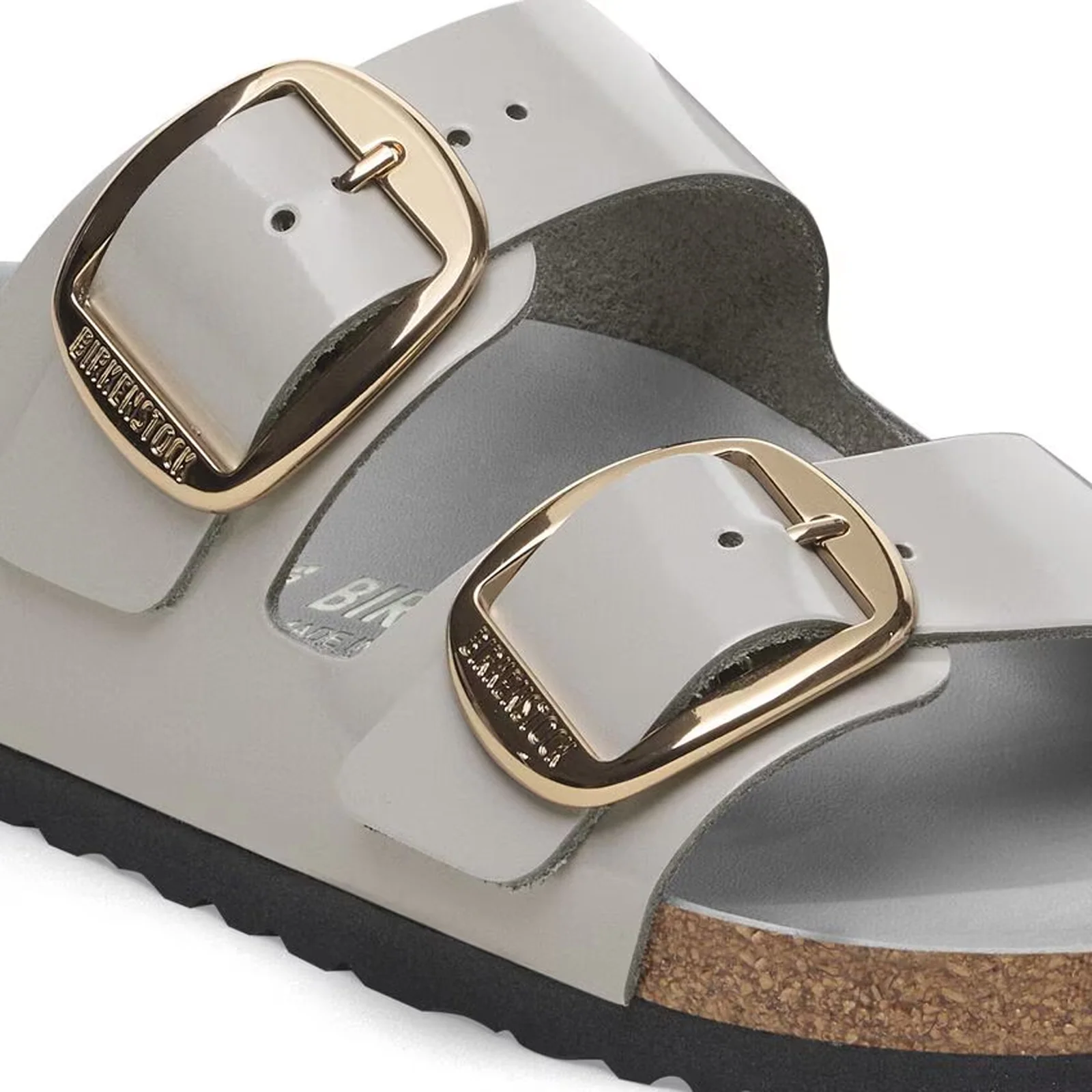 Birkenstock Arizona Big Buckle Narrow Slide Sandal (Women) - High Shine Stone Coin Leather - Image 5