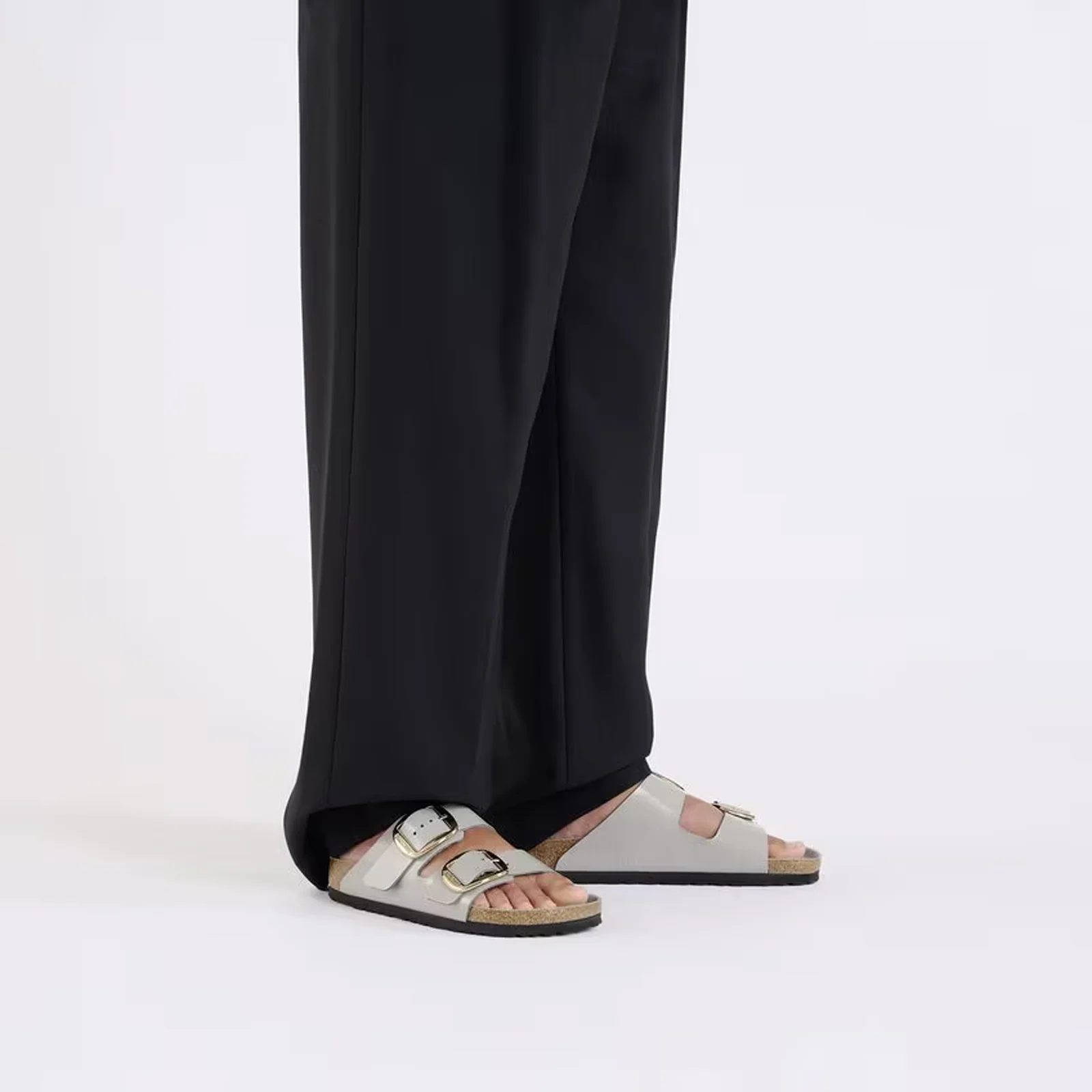 Birkenstock Arizona Big Buckle Narrow Slide Sandal (Women) - High Shine Stone Coin Leather - Image 6