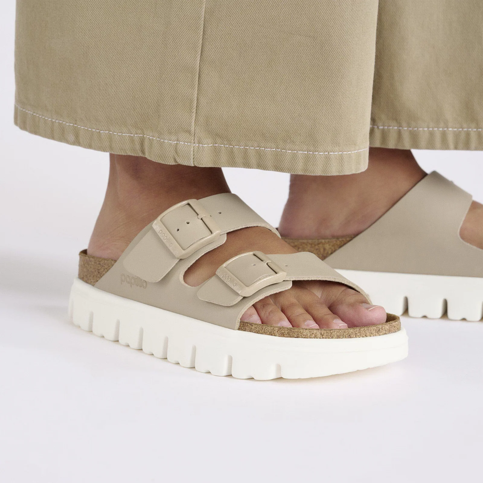 Birkenstock Arizona Chunky Narrow Slide Sandal (Women) - Sandcastle Birko-Flor - Image 7