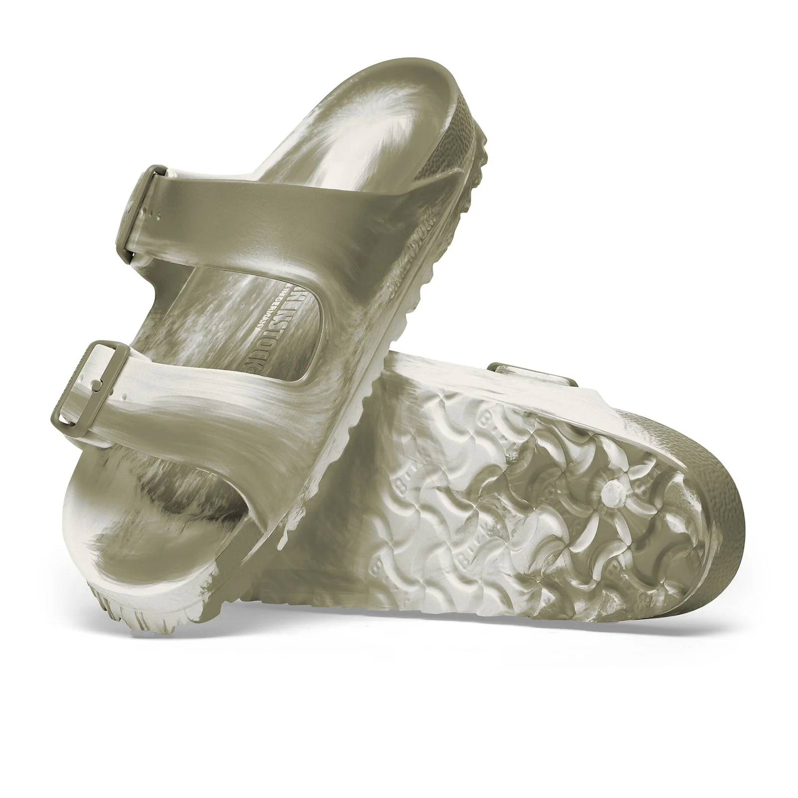 Birkenstock Arizona EVA Slide Sandal (Men) - Multi Khaki/Eggshell - Image 3