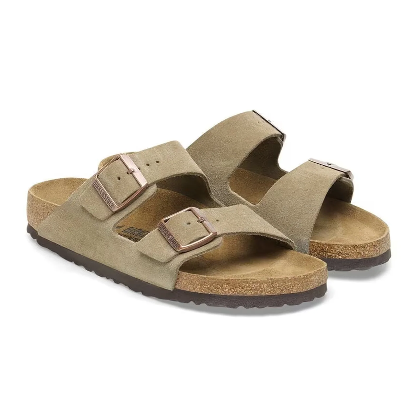 Birkenstock Arizona Narrow Slide Sandal (Unisex) - Taupe Suede - Image 3