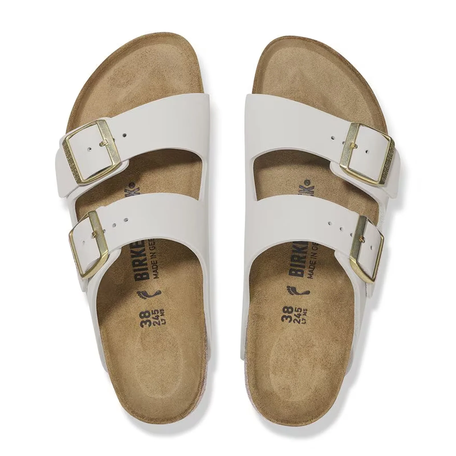 Birkenstock Arizona Narrow Slide Sandal (Women) - Antique White Nubuck - Image 2