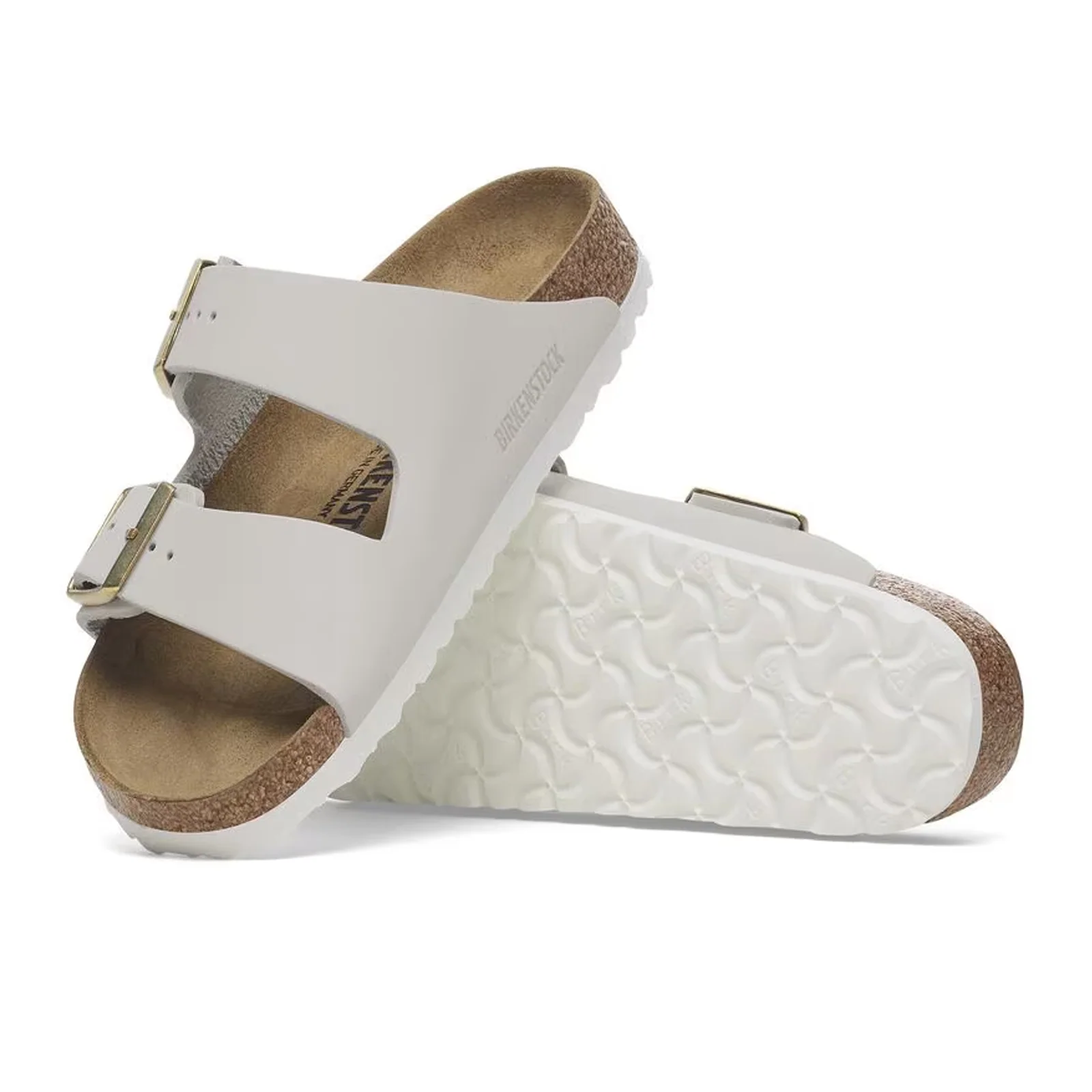 Birkenstock Arizona Narrow Slide Sandal (Women) - Antique White Nubuck - Image 3