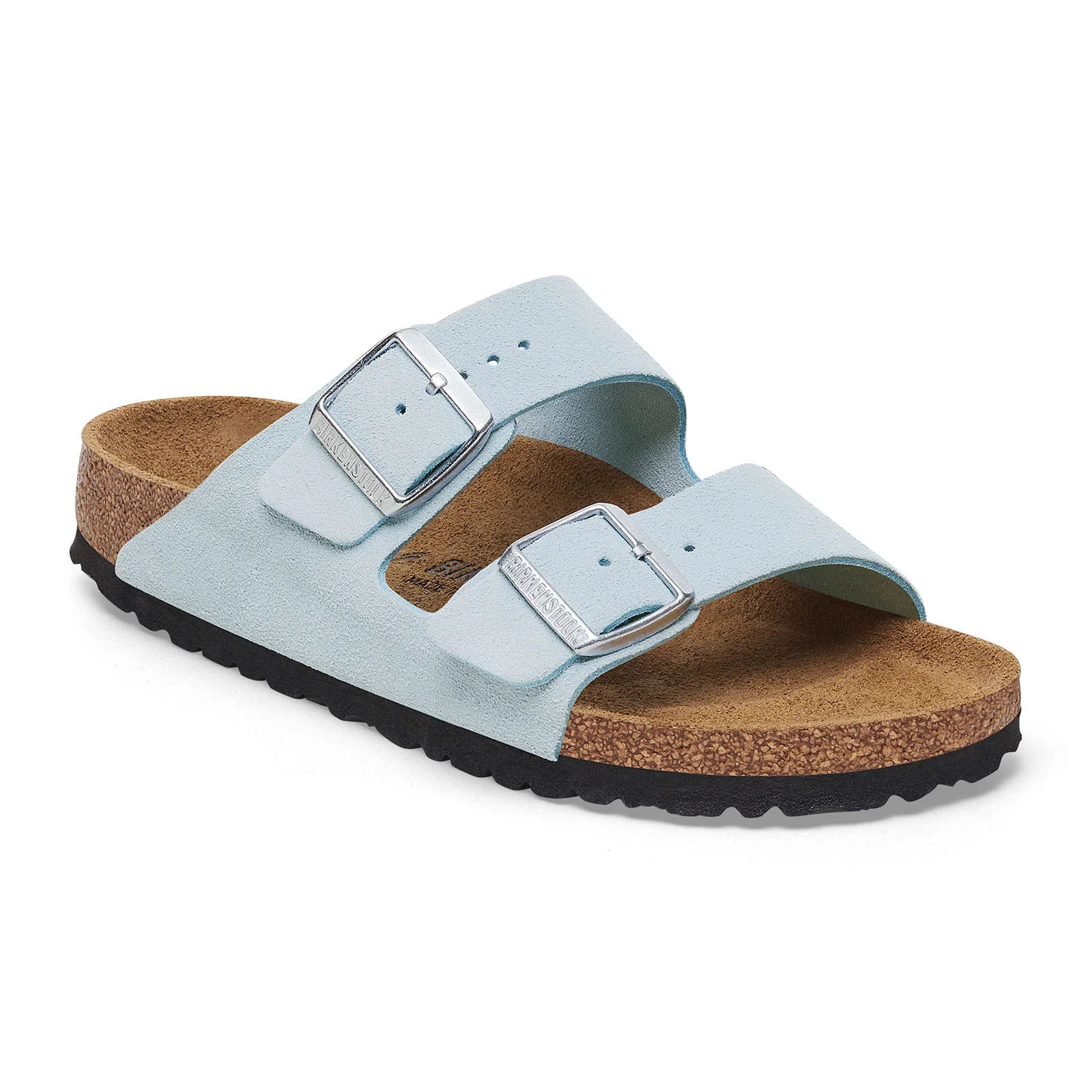 Birkenstock Arizona Narrow Slide Sandal (Women) - Baby Blue Suede