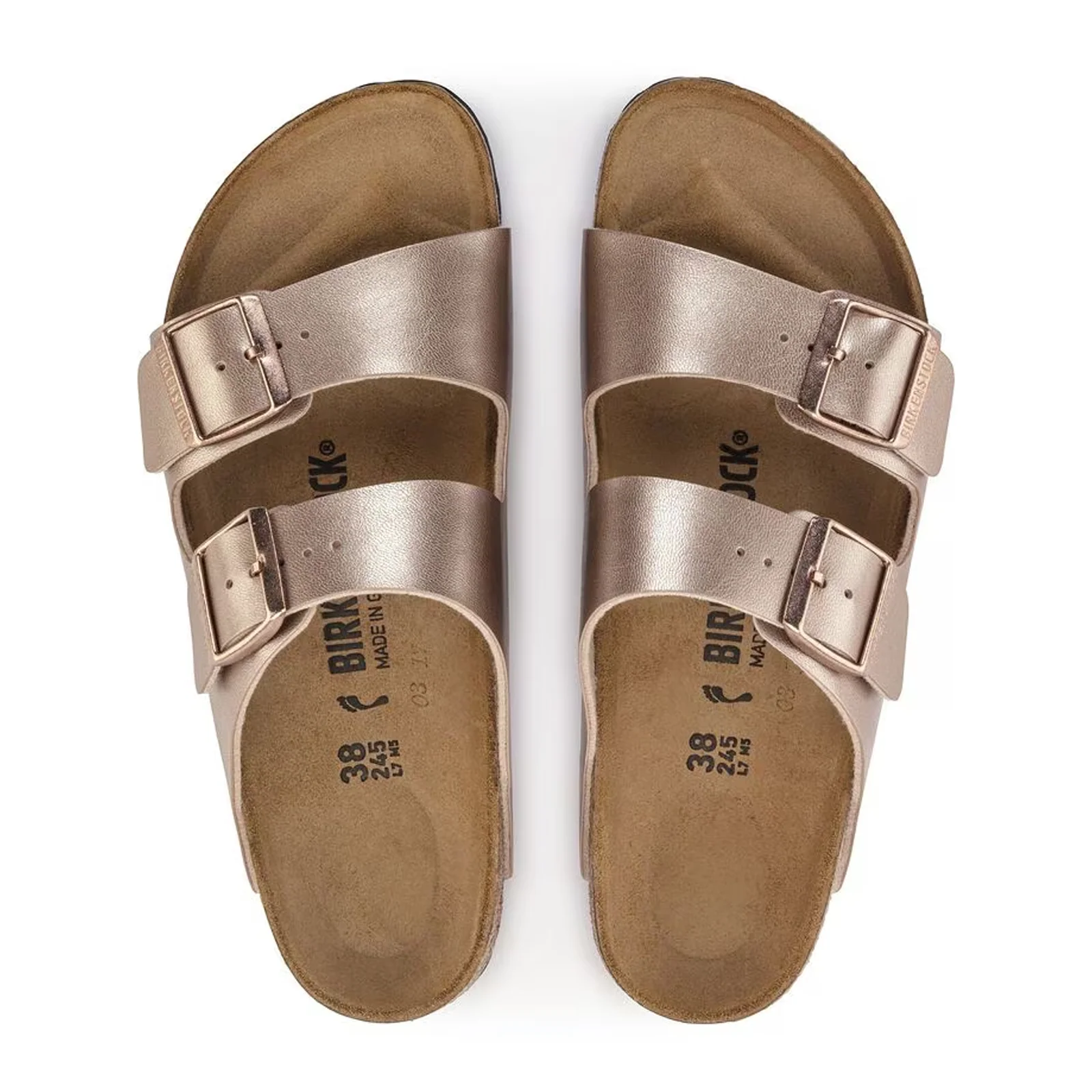 Birkenstock Arizona Narrow Slide Sandal (Women) - Copper Birko-Flor - Image 2