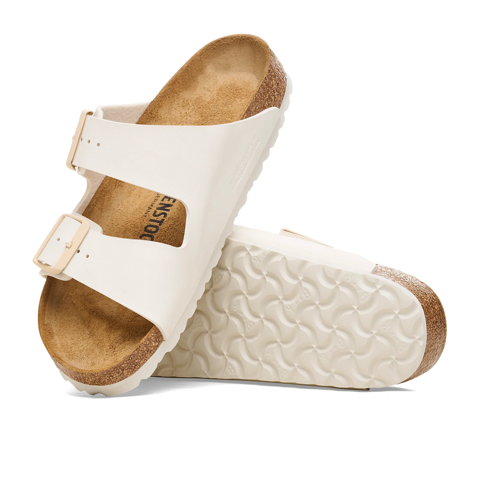 Birkenstock Arizona Narrow Slide Sandal (Women) - Eggshell Birko-Flor - Image 3