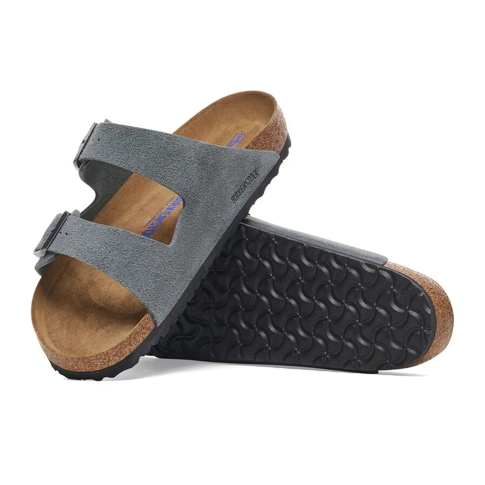 Birkenstock Arizona Soft Footbed Slide Sandal (Men) - Basalt Gray Suede - Image 3