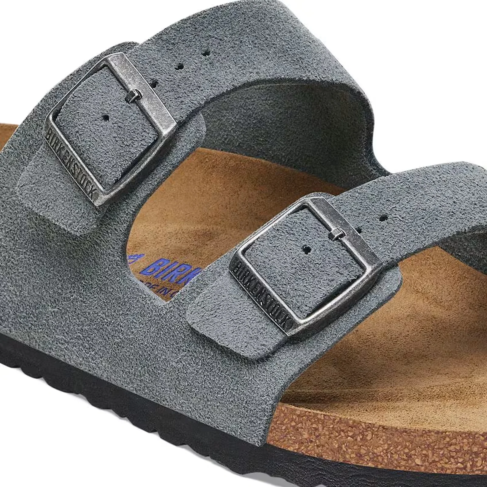 Birkenstock Arizona Soft Footbed Slide Sandal (Men) - Basalt Gray Suede - Image 5
