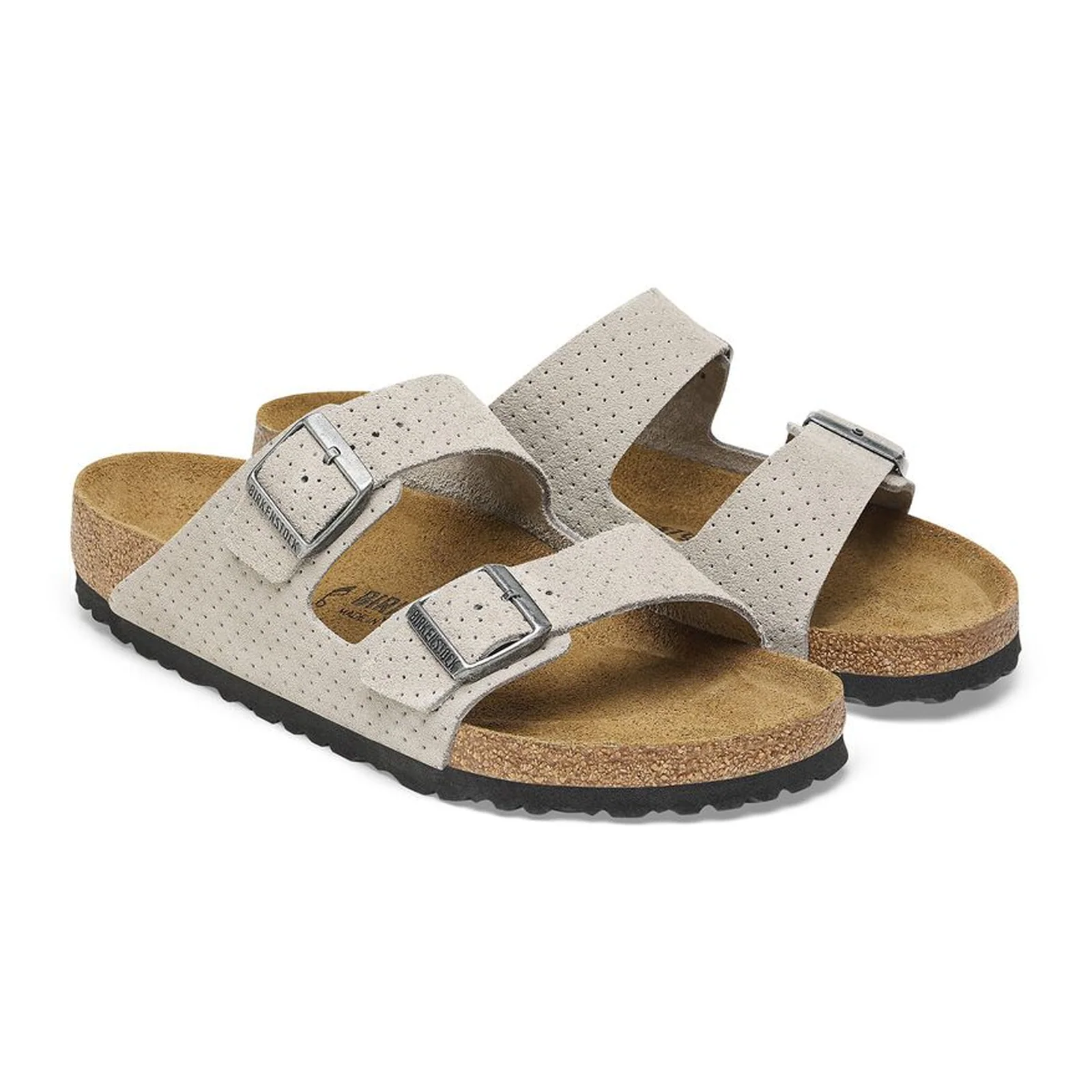 Birkenstock Arizona Slide Sandal (Men) - Dotted Stone Coin Suede - Image 4
