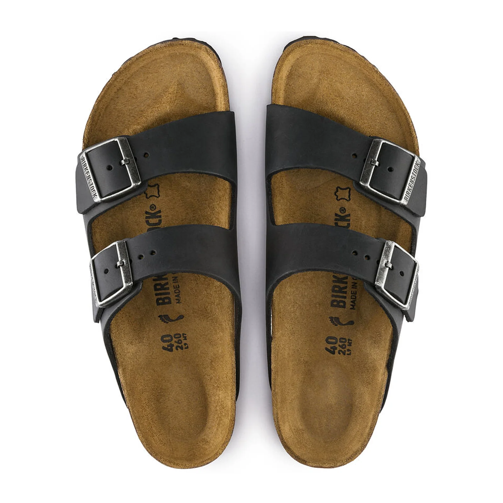 Birkenstock Arizona Slide Sandal (Unisex) - Black Oiled Leather - Image 2
