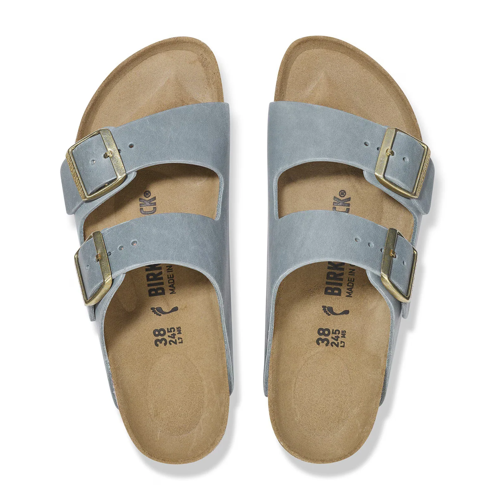 Birkenstock Arizona Slide Sandal (Women) - Basalt Gray Oiled Leather - Image 2