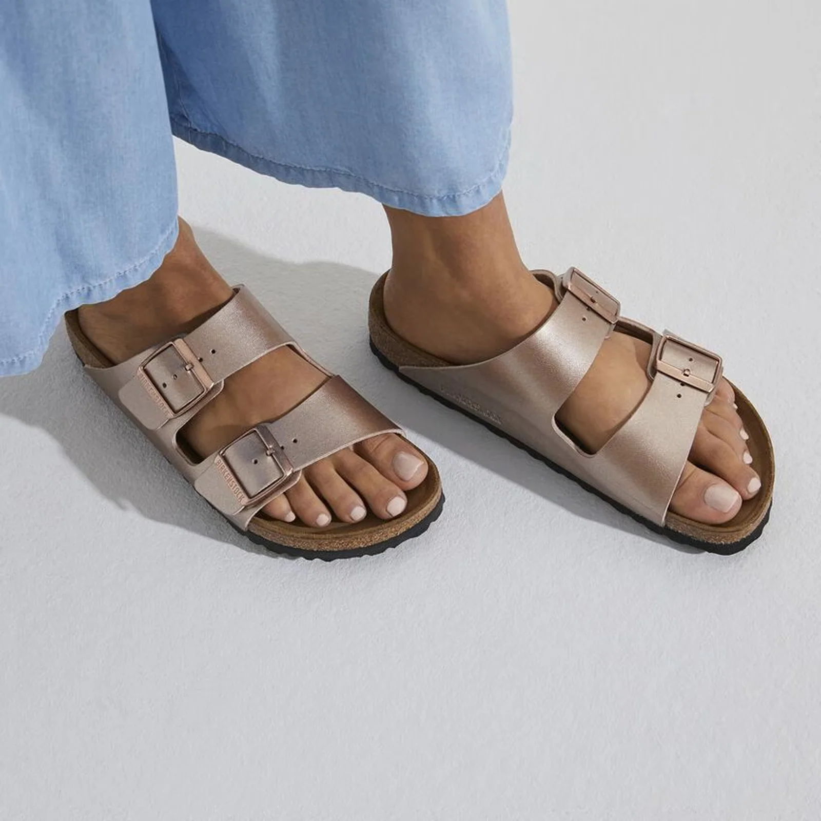 Birkenstock Arizona Slide Sandal (Women) - Copper Birko-Flor - Image 7