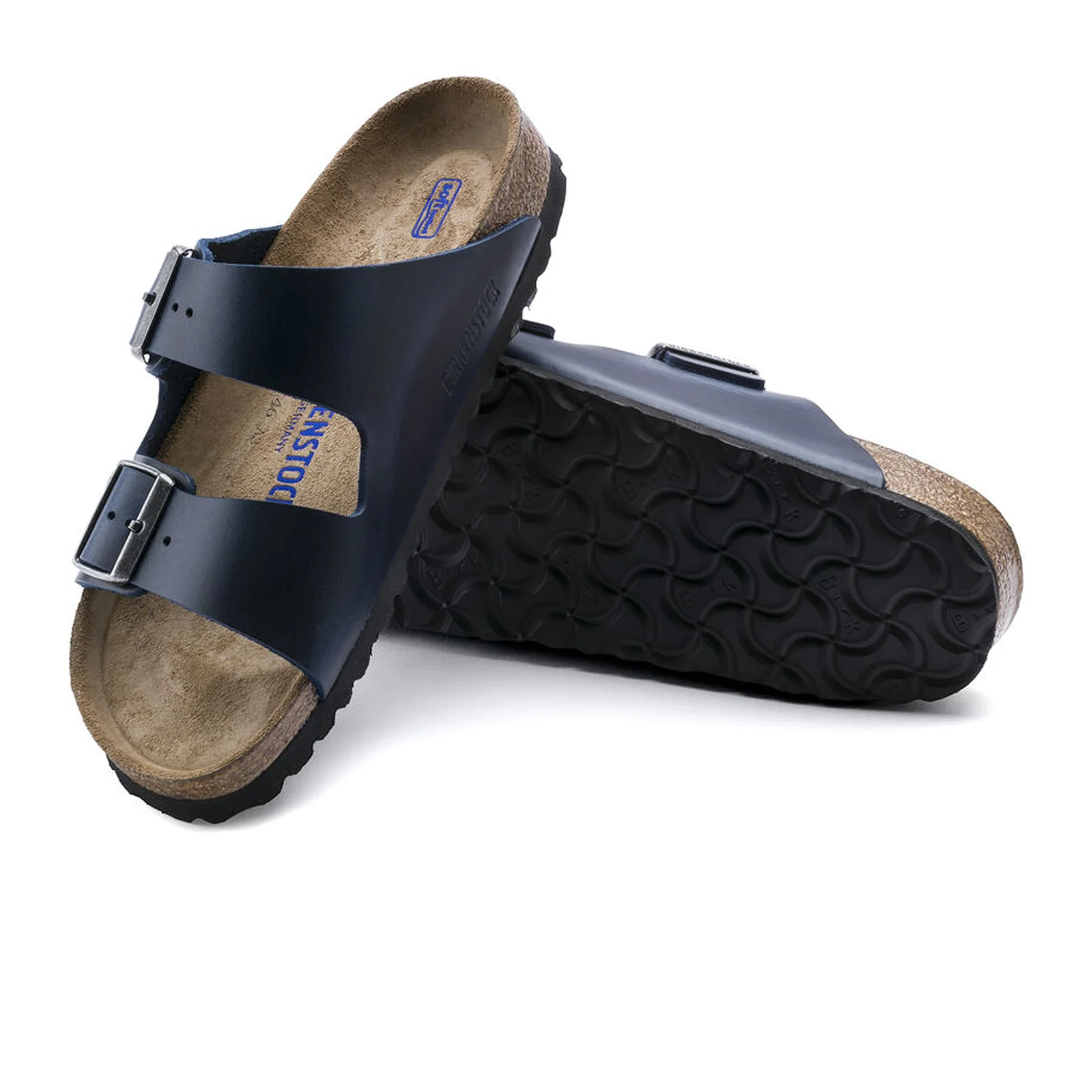 Birkenstock Arizona Soft Footbed Narrow Slide Sandal (Women) - Blue Oiled Leather - Image 3
