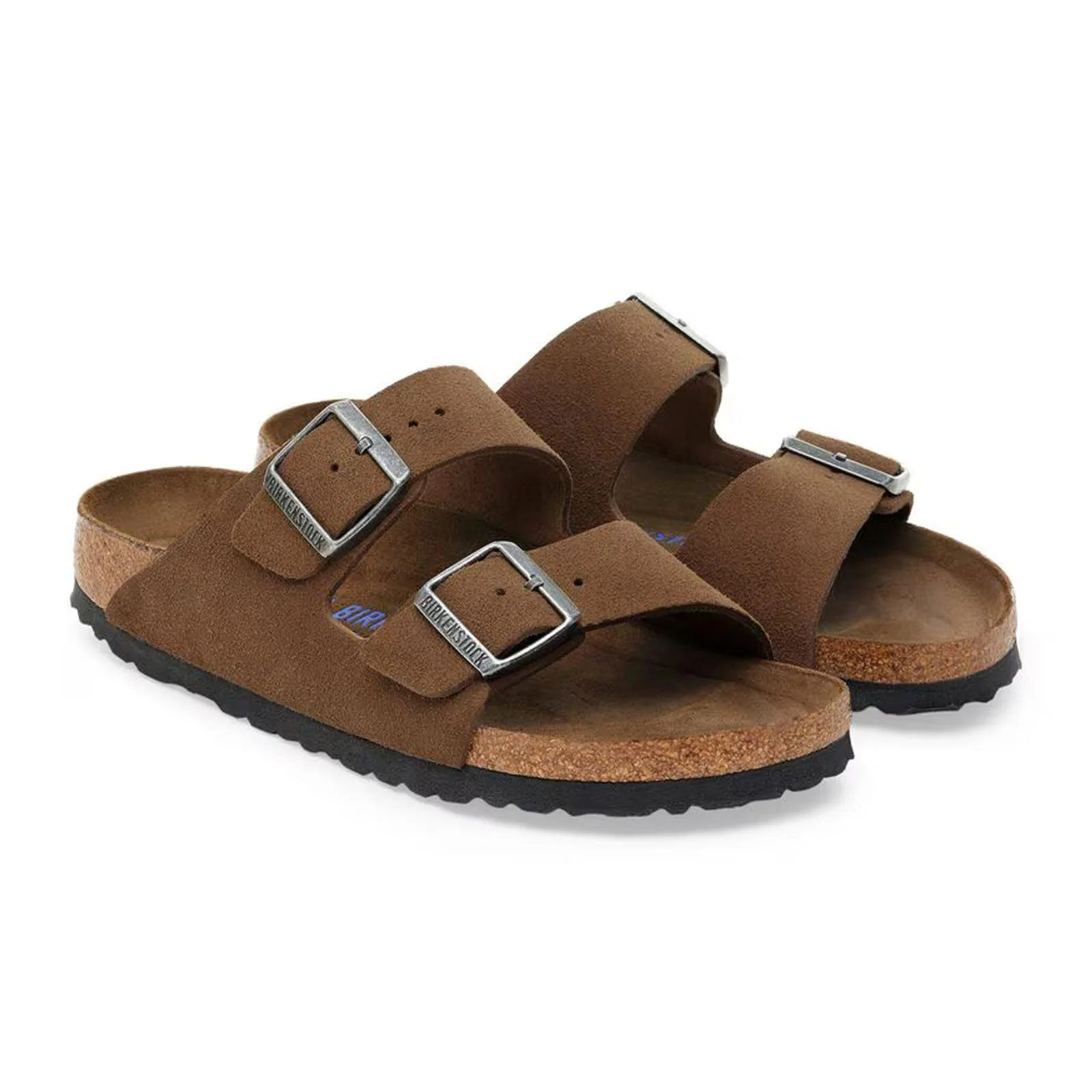 Birkenstock Arizona Soft Footbed Slide Sandal (Men) - Dark Tea Suede - Image 3
