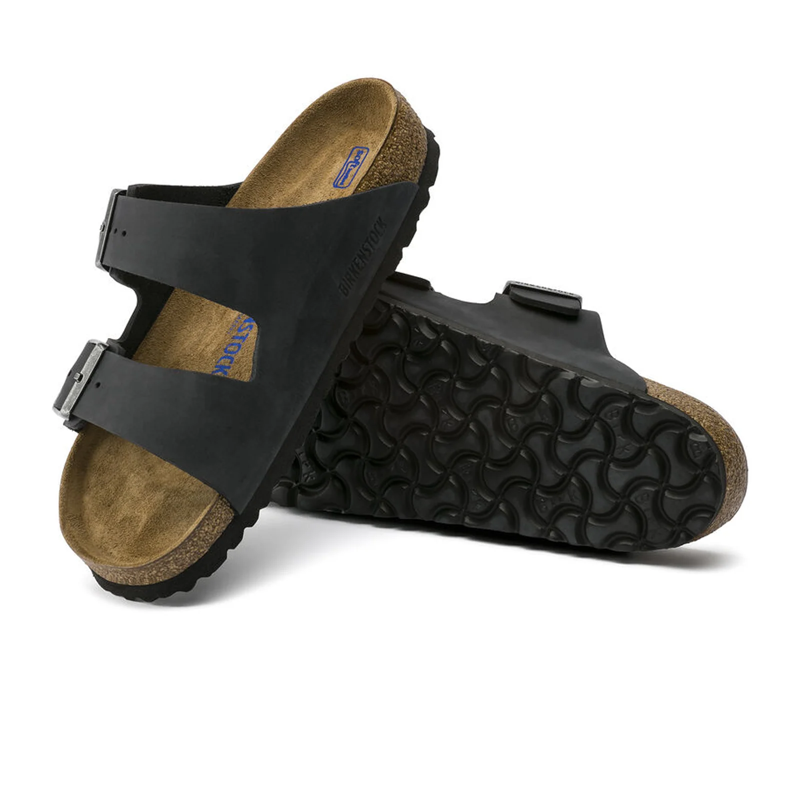 Birkenstock Arizona Soft Footbed Slide Sandal (Unisex) - Black Oiled Leather - Image 3