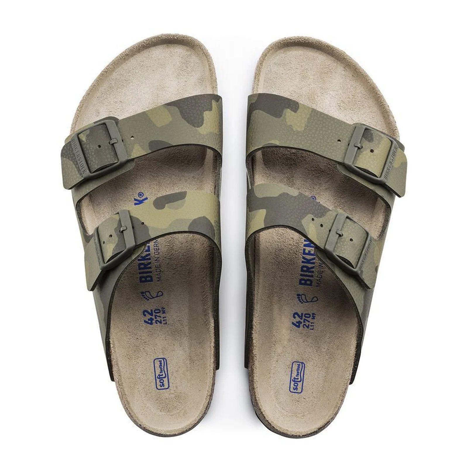 Birkenstock Arizona Soft Footbed Slide Sandal (Women) - Desert Soil Camo Green Birko-Flor - Image 2