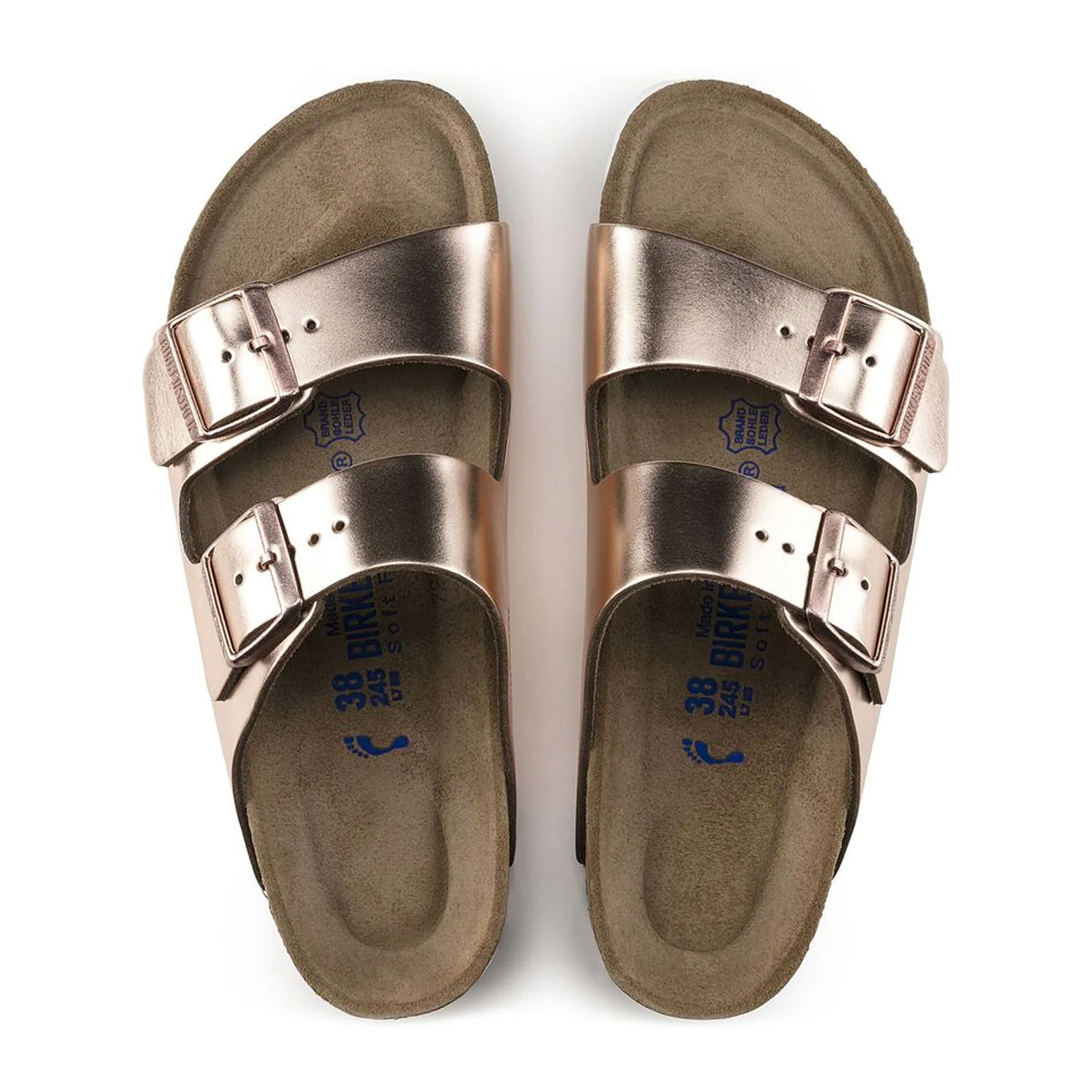 Birkenstock Arizona Soft Footbed Slide Sandal (Women) - Metallic Copper - Image 2