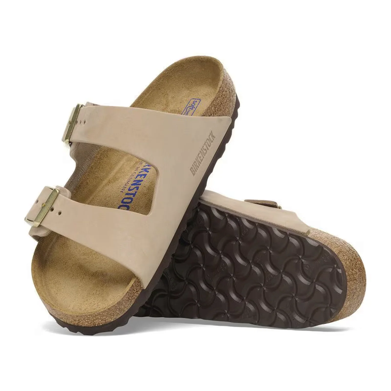 Birkenstock Arizona Soft Footbed Slide Sandal (Women) - Sandcastle Nubuck - Image 3