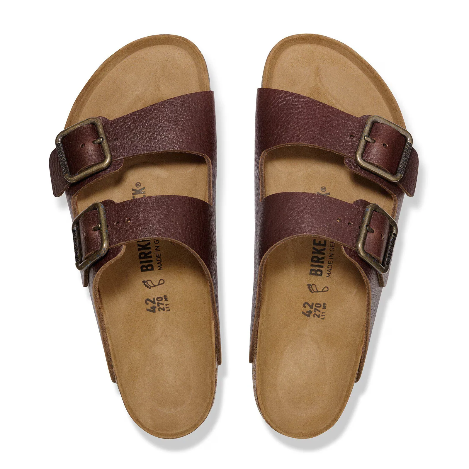 Birkenstock Arizona Wire Buckle Slide Sandal (Men) - Vintage Wood Roast Leather - Image 2