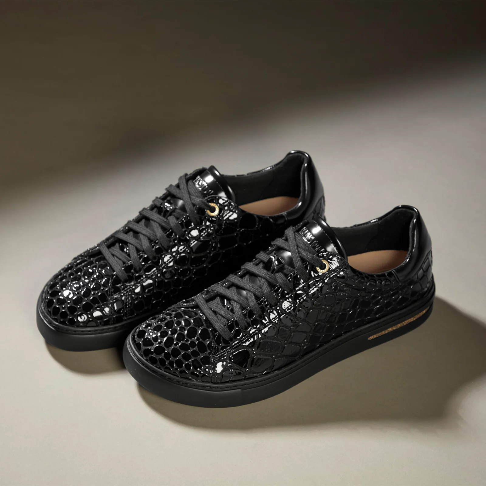 Birkenstock Bend Narrow Sneaker (Women) - Embossed Croc Black Leather - Image 8