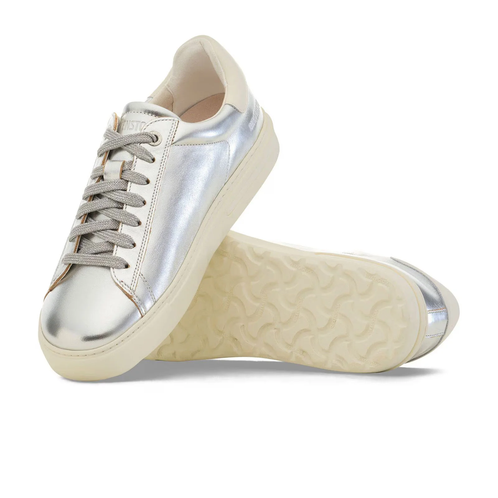 Birkenstock Bend Sneaker (Women) - Metallic Silver/White Leather - Image 2