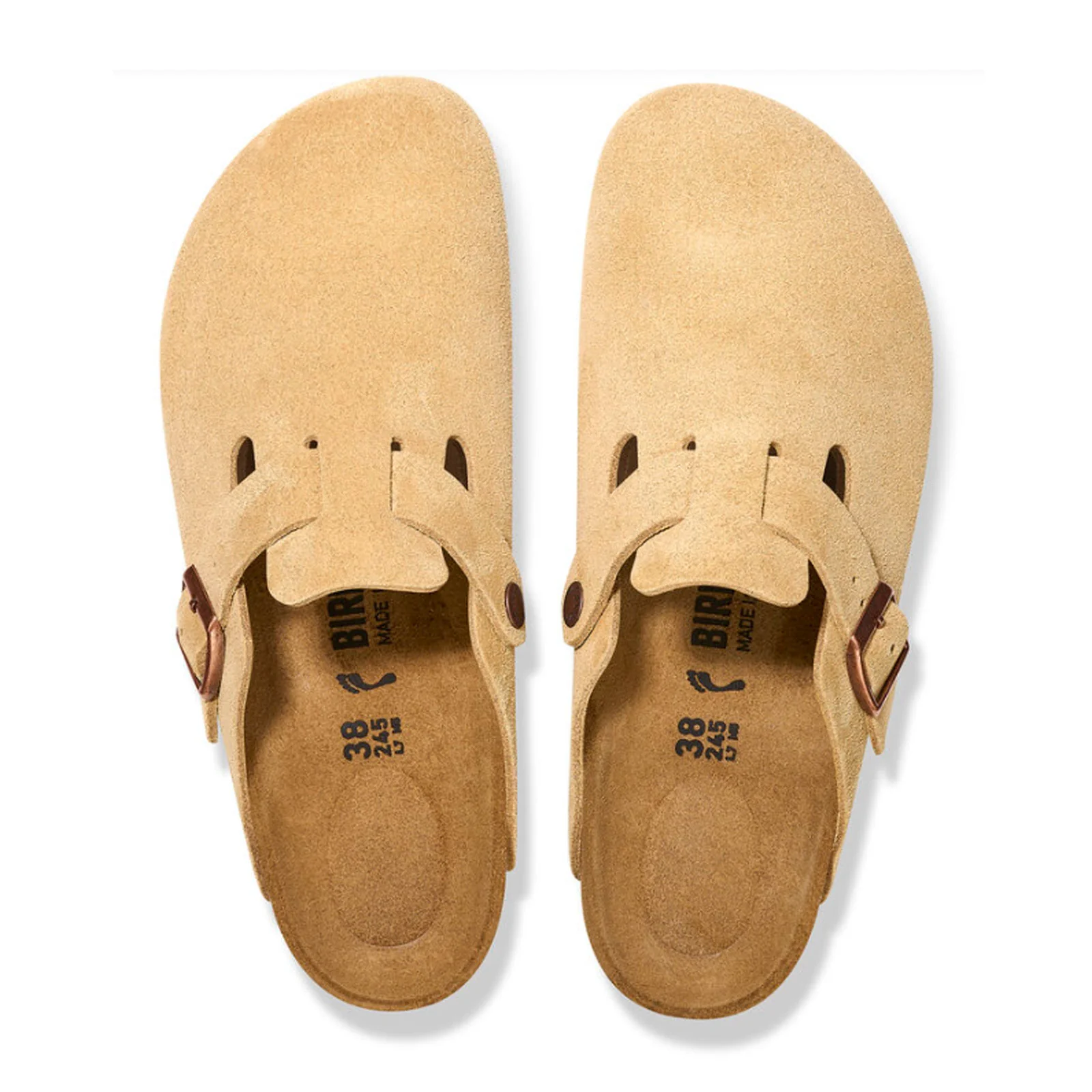 Birkenstock Boston Narrow Clog (Women) - Latte Cream Suede - Image 2