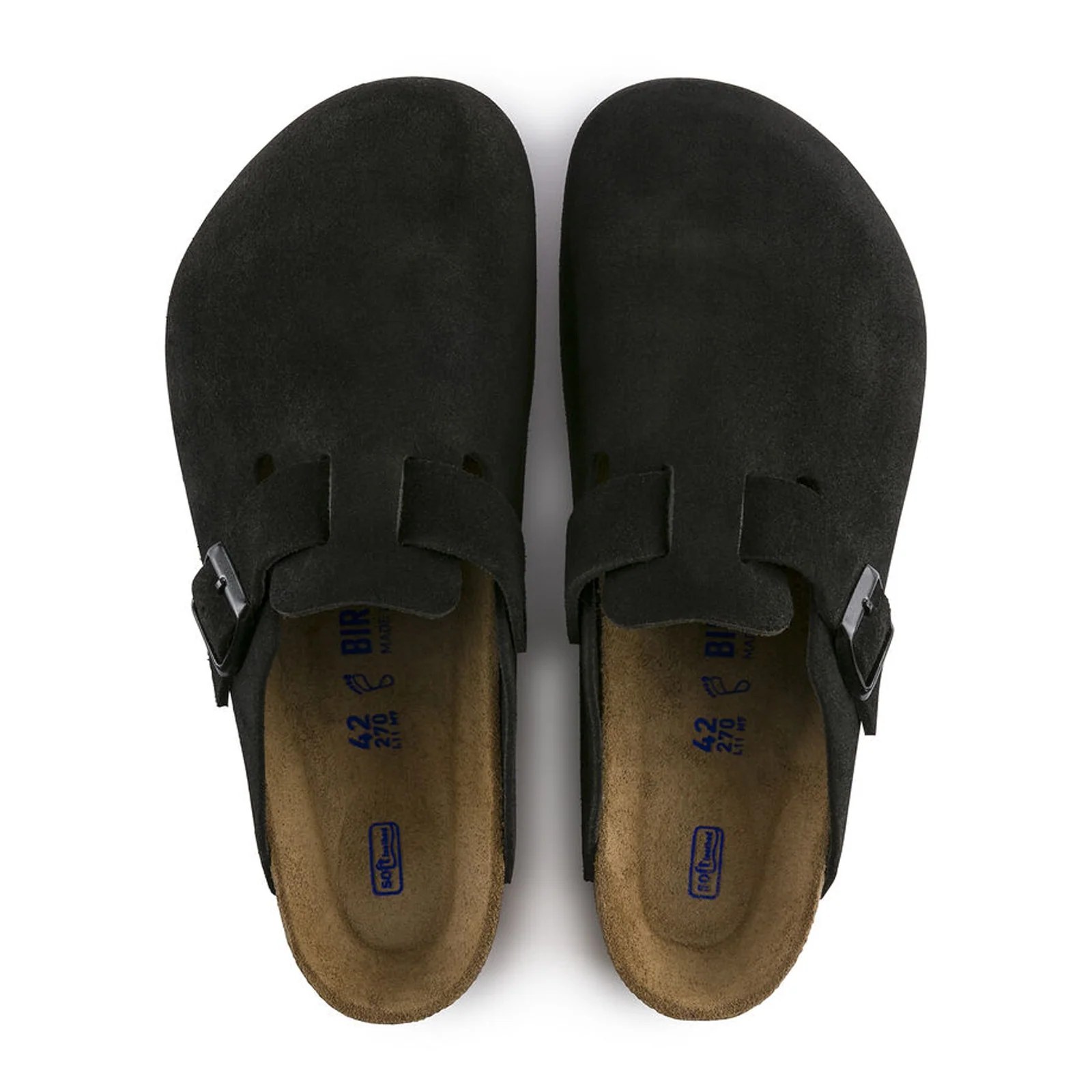 Birkenstock Boston Soft Footbed Narrow Clog (Unisex) - Black Suede - Image 2
