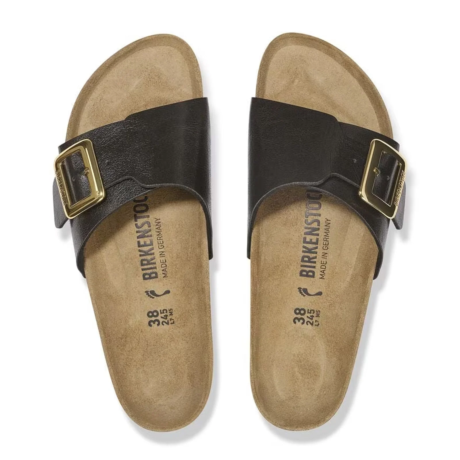 Birkenstock Catalina Luxe Buckle Narrow Slide Sandal (Women) - Graceful Licorice Birko-Flor - Image 2