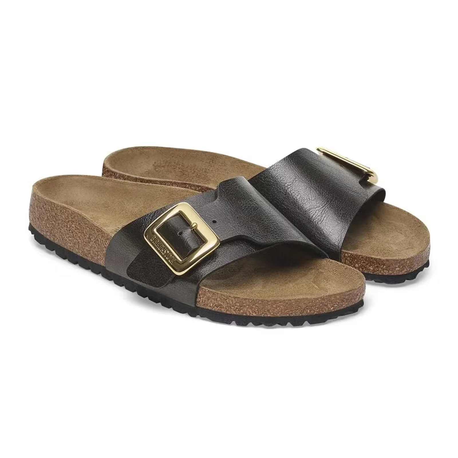Birkenstock Catalina Luxe Buckle Narrow Slide Sandal (Women) - Graceful Licorice Birko-Flor - Image 4