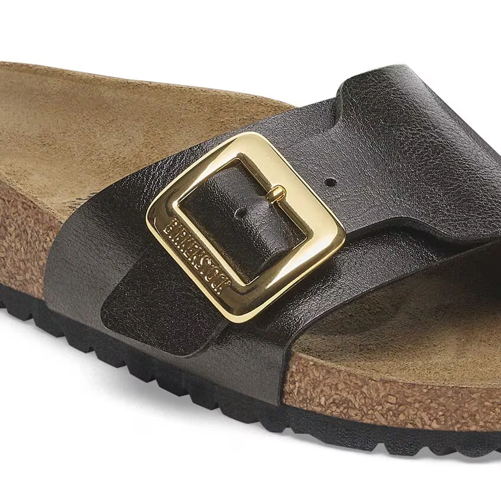 Birkenstock Catalina Luxe Buckle Narrow Slide Sandal (Women) - Graceful Licorice Birko-Flor - Image 5