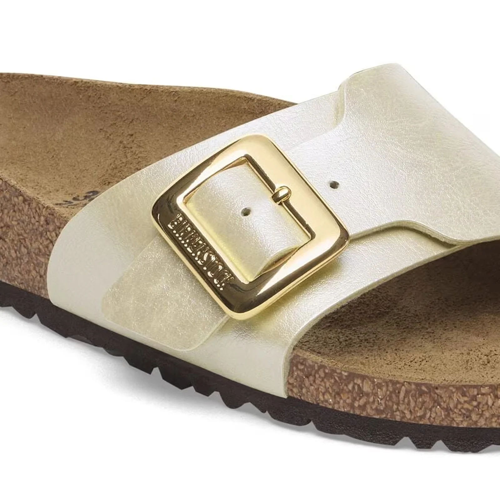 Birkenstock Catalina Luxe Buckle Narrow Slide Sandal (Women) - Graceful Pearl White - Image 5
