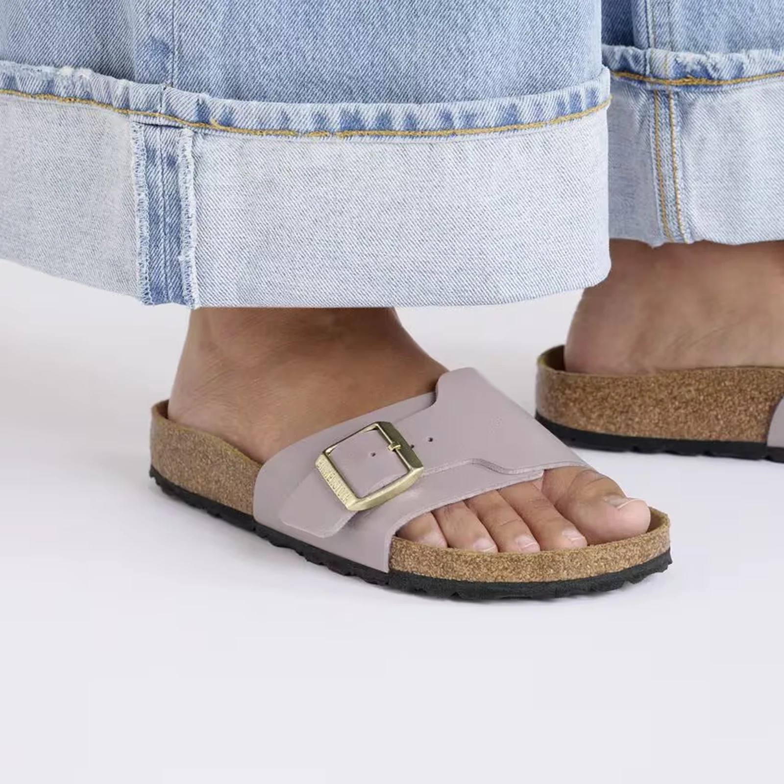 Birkenstock Catalina Narrow Slide Sandal (Women) - Graceful Faded Purple Birko-Flor - Image 7