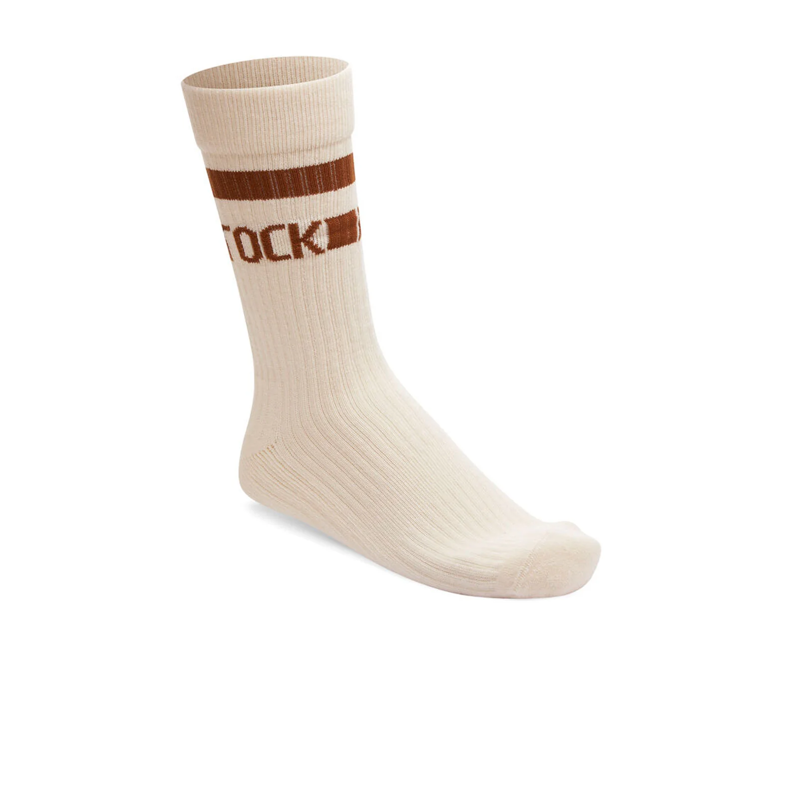 Birkenstock Cotton Stripe Crew Sock (Unisex) - Eggshell