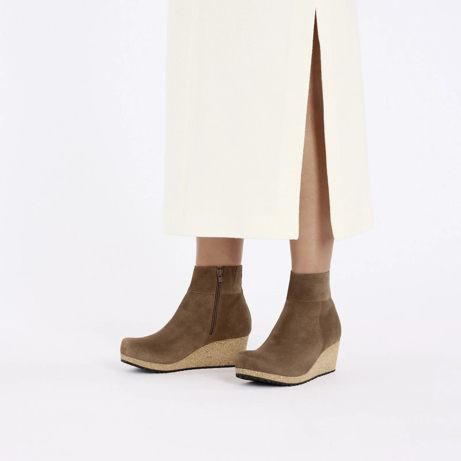 Birkenstock Ebba Narrow Wedge Boot (Women) - Dark Tea Suede - Image 5