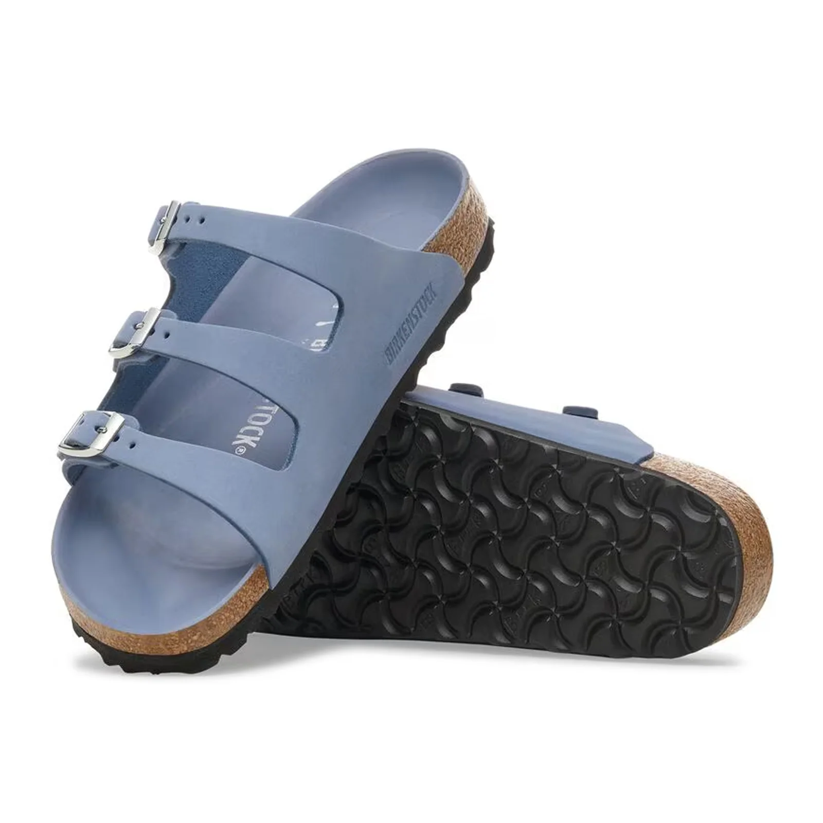 Birkenstock Florida Hex Slide Sandal (Women) - Stone Blue Nubuck - Image 3