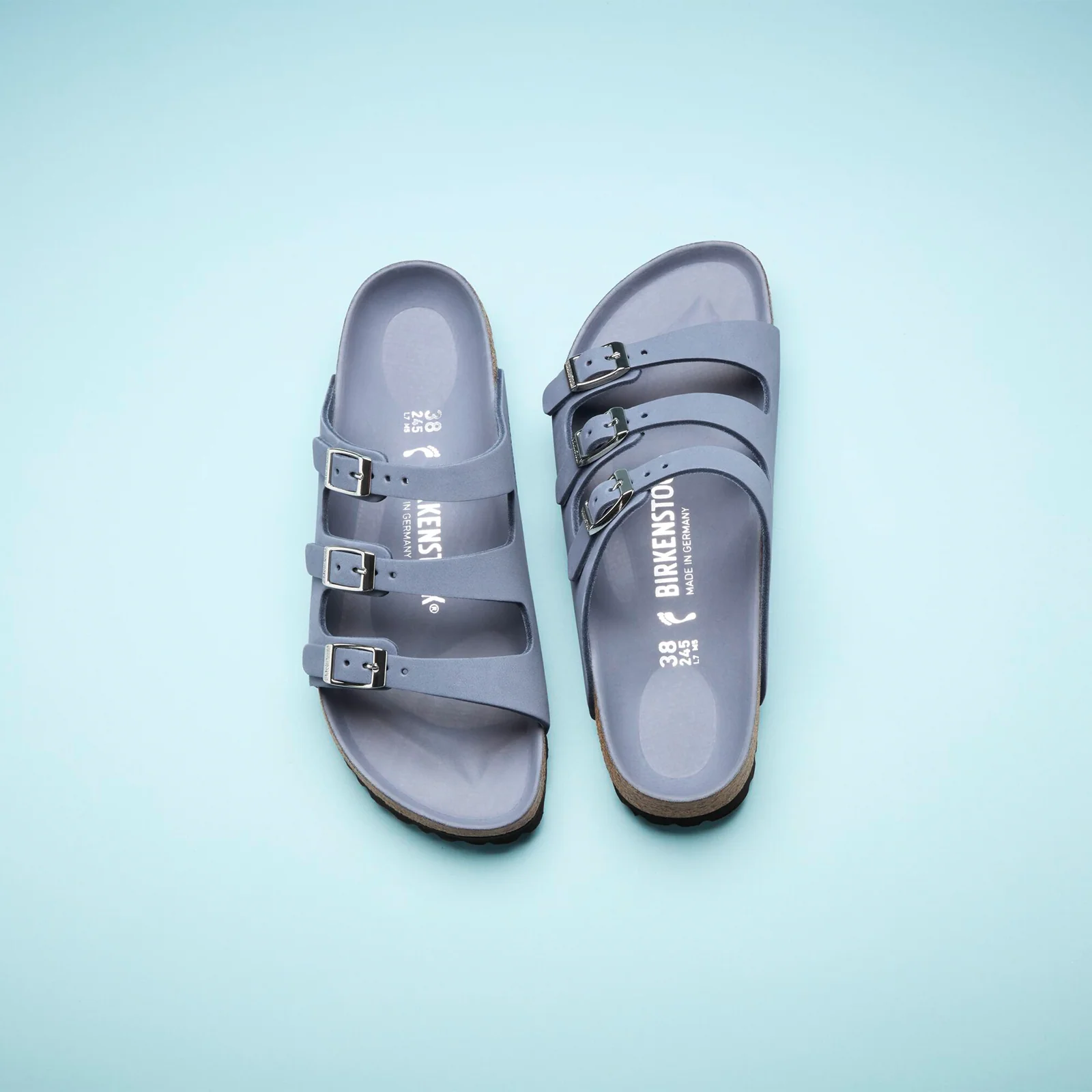 Birkenstock Florida Hex Slide Sandal (Women) - Stone Blue Nubuck - Image 5